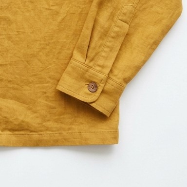 The crop Image Detail chose on the jacket: the cuff with its wooden button and the linen around it, 384 × 384 at full size.